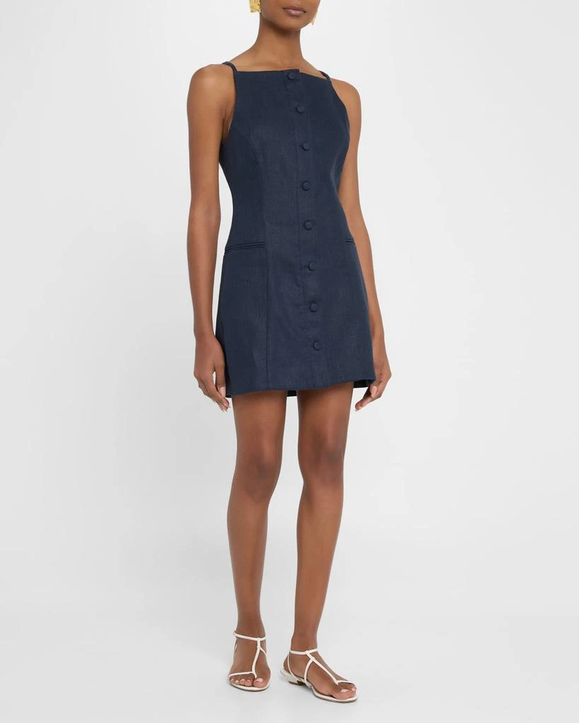Faithfull the Brand Ambra Button-Front Mini Dress 4