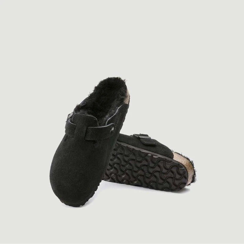 Birkenstock Boston Fur Mules Black BIRKENSTOCK 4