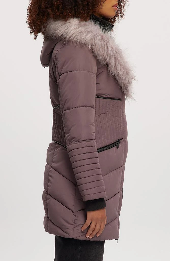 NOIZE Gigi Vegan Faux Fur Trim Quilted Parka 5