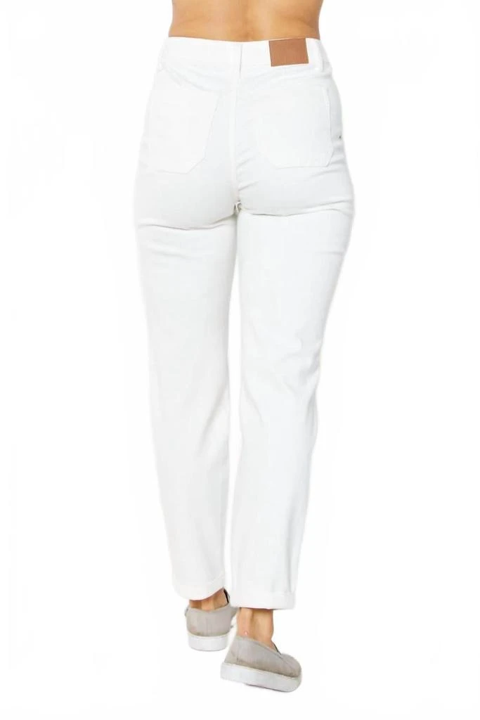 Judy Blue High Waist Garment Dyed Cuffed Jogger Jean In White 3