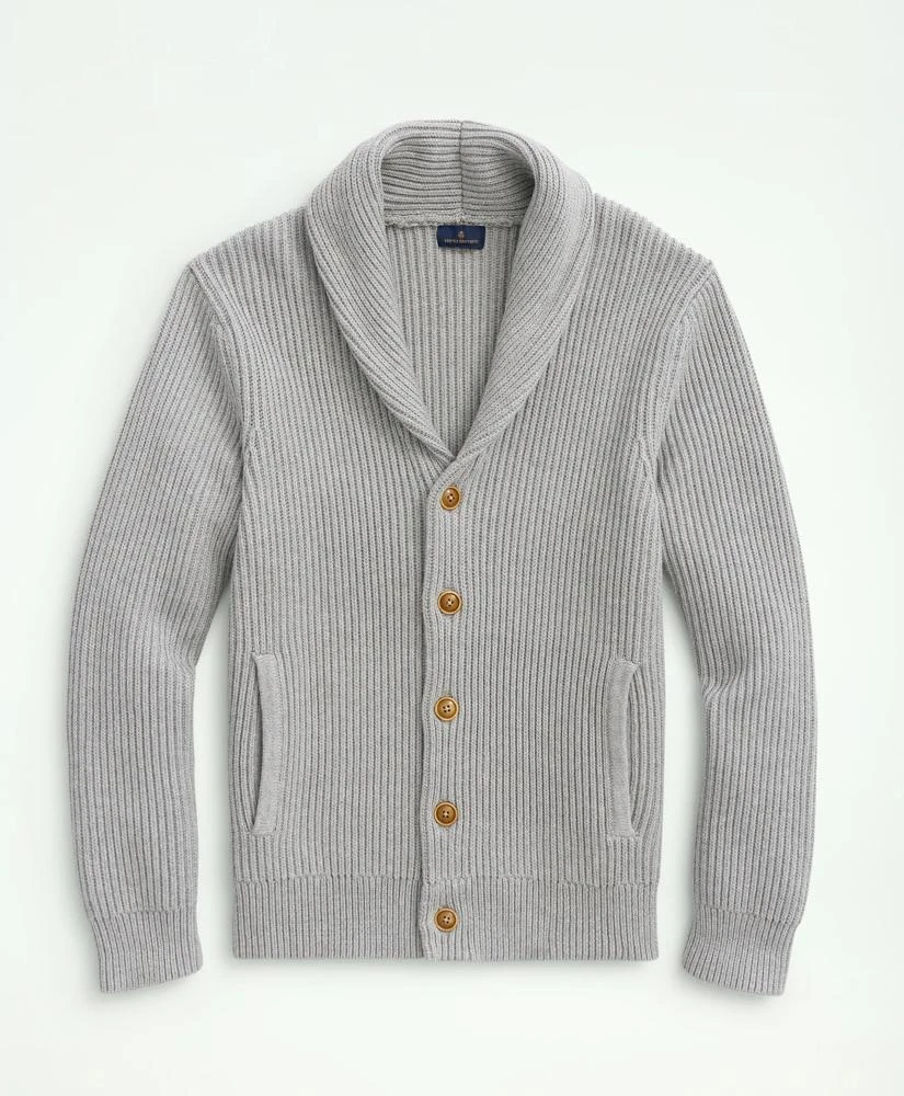 Brooks Brothers Ribbed Cotton Shawl Collar Cardigan 1