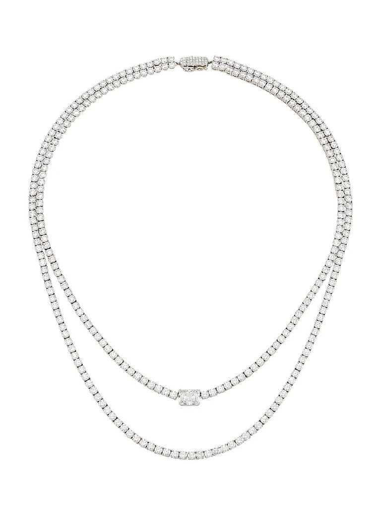 Adriana Orsini Stunner 18K White-Gold-Plated 
Cubic Zirconia Layered Necklace