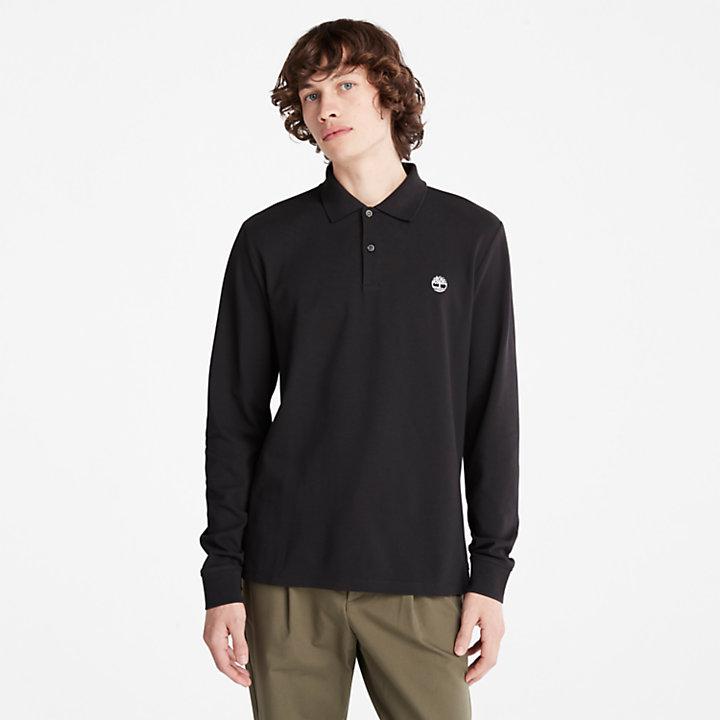 Timberland Millers River LS Polo Shirt for Men in Black