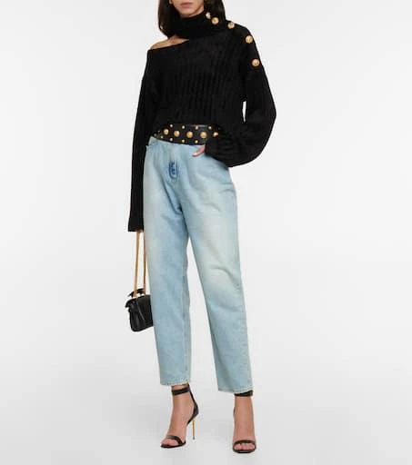 Balmain Cutout cropped turtleneck sweater 2