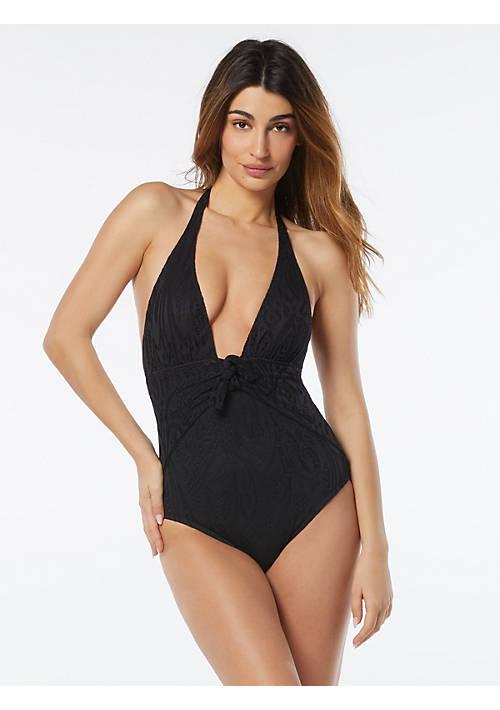 Carmen Marc Valvo Marc Valvo Carmen Marc Valvo Deep Plunge One Piece Swimsuit   Oasis Crochet