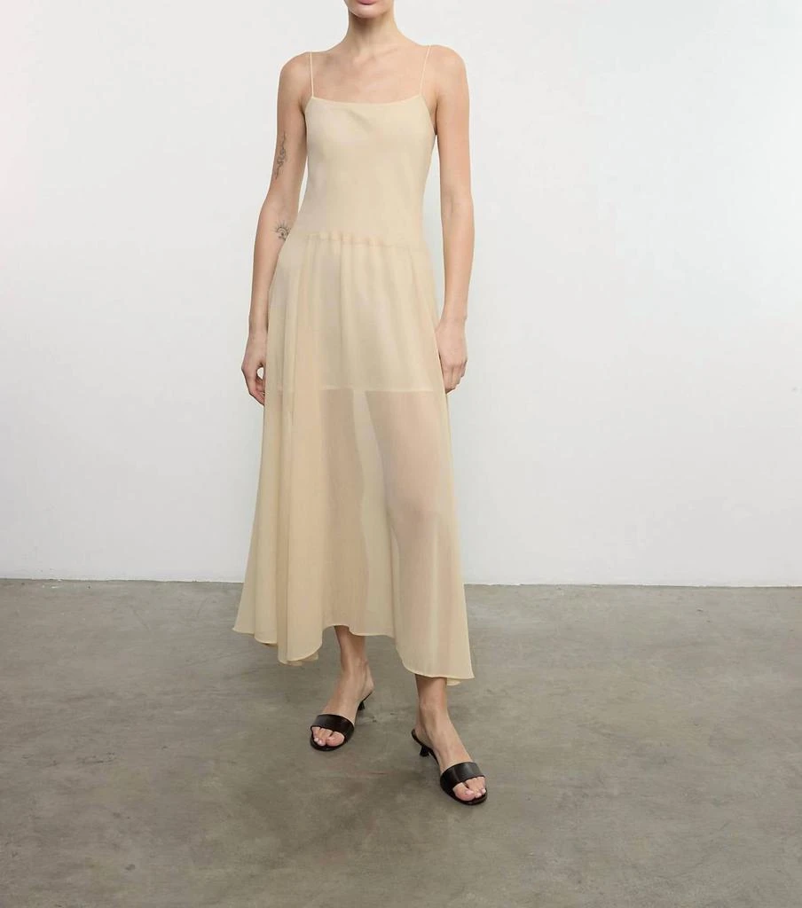 knee length dresses for ladies Silk Rib Midi Dress