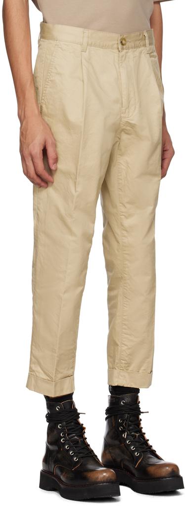 BEAMS PLUS Beige Pleated Trousers