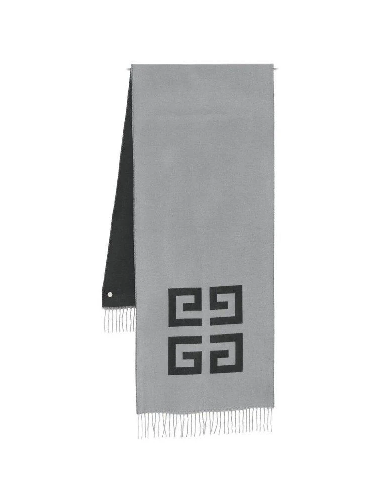 Givenchy Givenchy Logo Intarsia Fringed Scarf