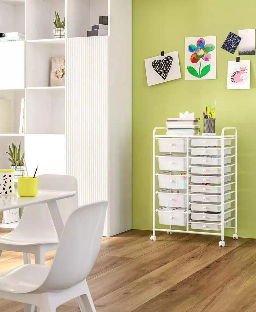 Seville Classics 15-Drawer Organizer Cart 2