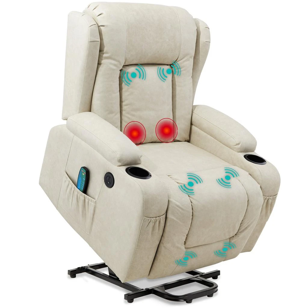 Best Choice Products Electric Power Lift Recliner Massage Chair Furniture w/ USB Port, Heat, Cupholders 1
