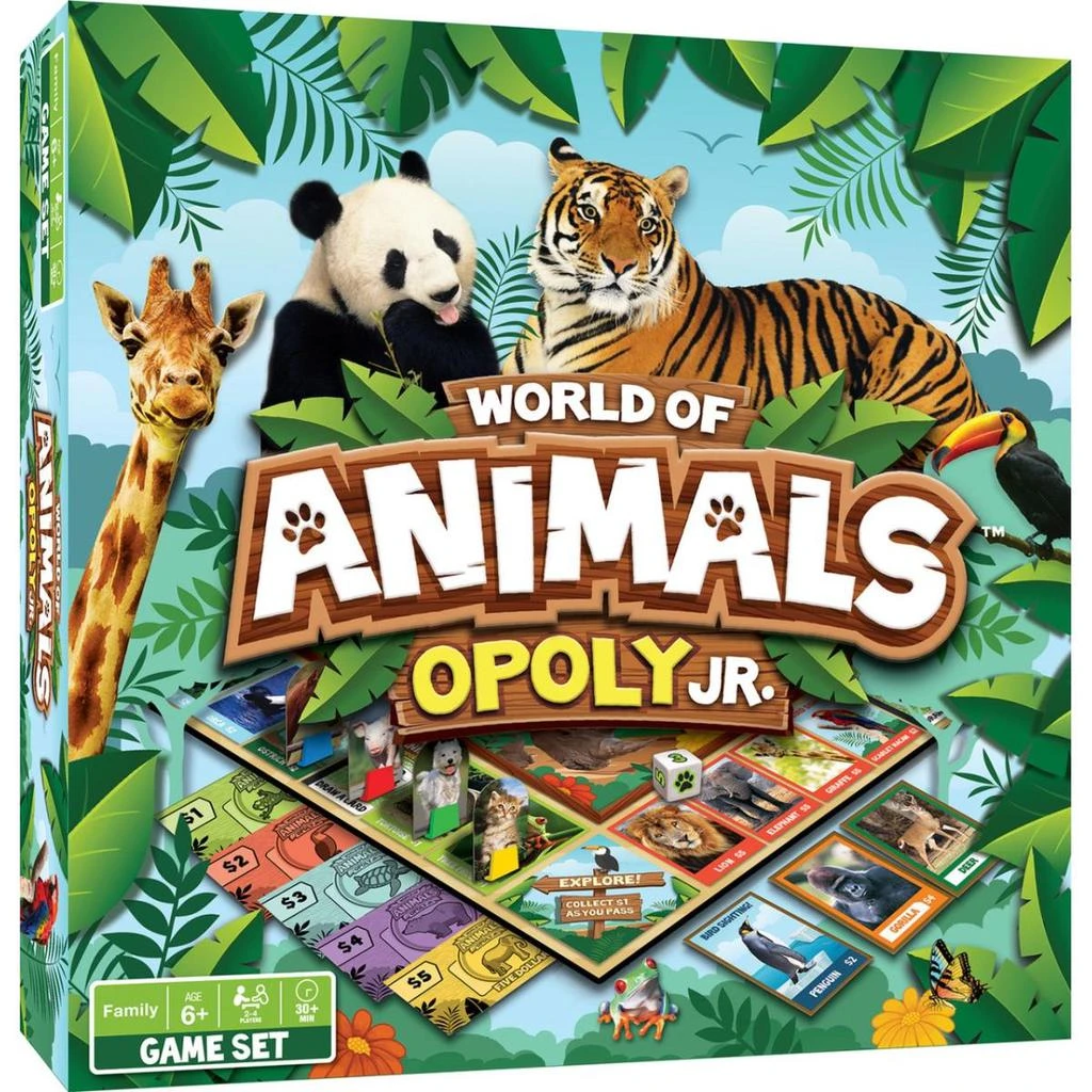 Masterpieces MasterPieces  World of Animals Opoly Jr Board Game 1