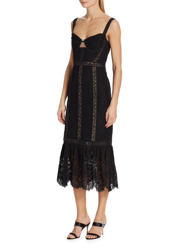 Self Portrait Cord Lace Midi-Dress