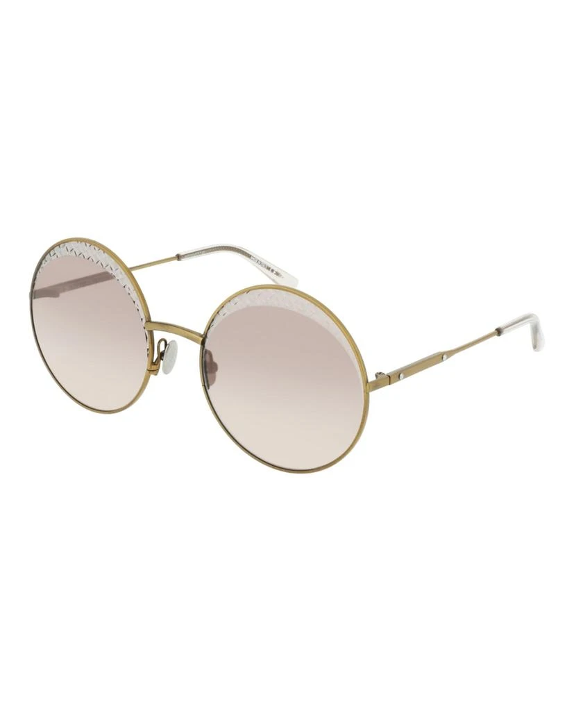 Bottega Veneta Round-Frame Metal Sunglasses 2