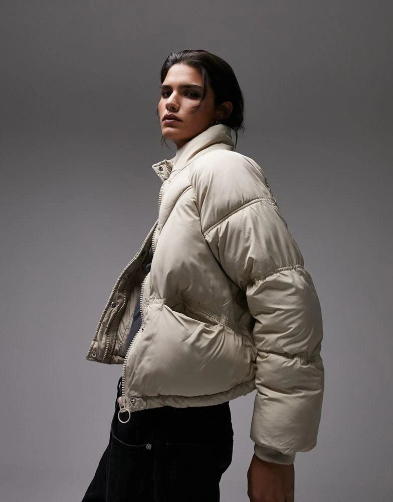Topshop Topshop padded puffer jacket in cream 2