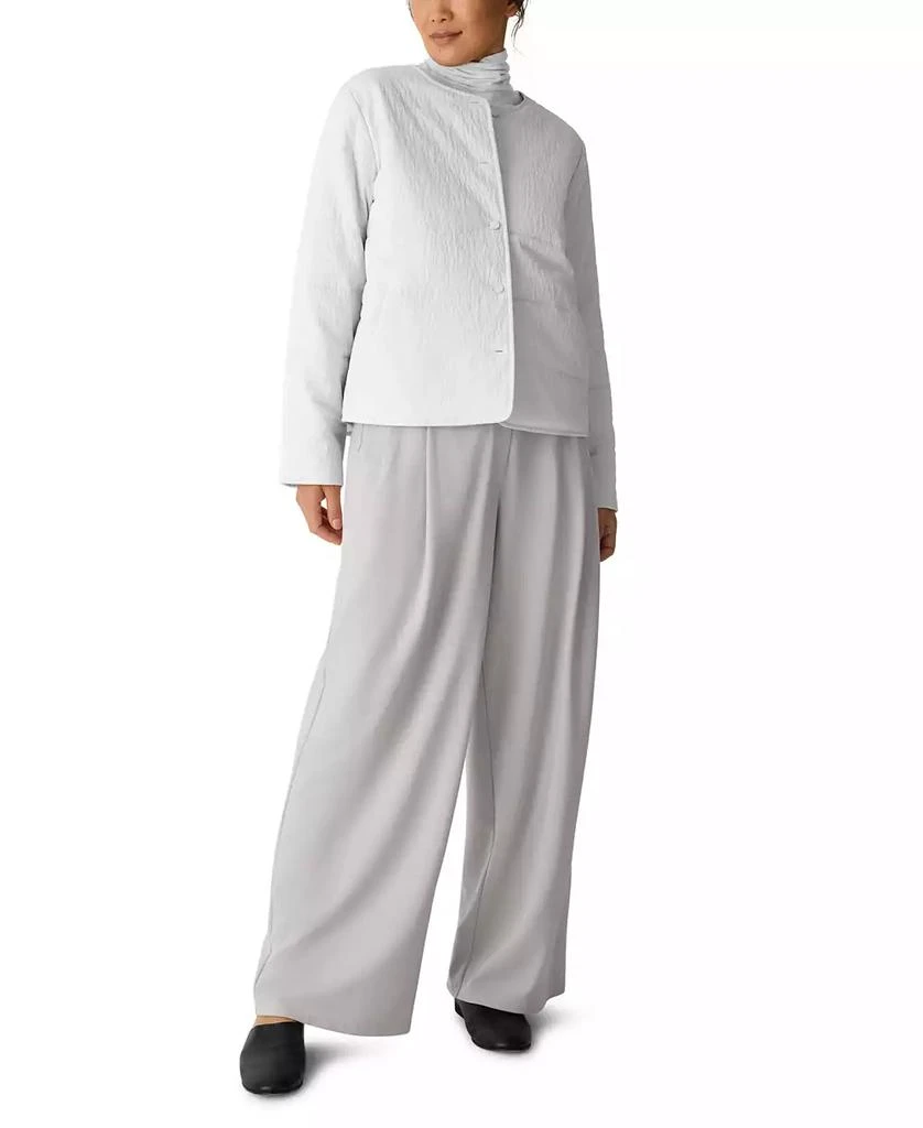 Eileen Fisher Women
s Round Neck Quilted Jacket 2