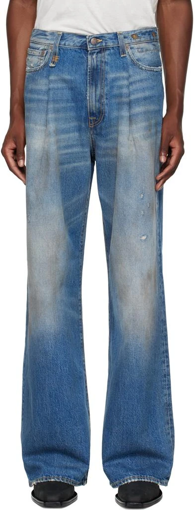 R13 SSENSE Exclusive Blue Damon Pleated Jeans 1