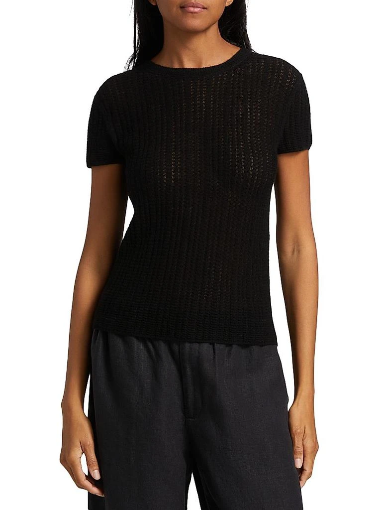 Vince Waffle Knit Short-Sleeve Sweater 3