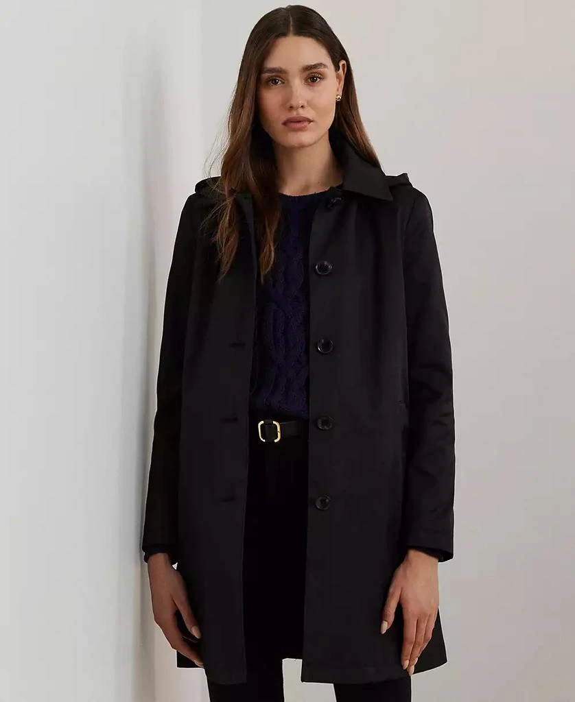 Ralph Lauren Womens Hooded A-Line Raincoat 1