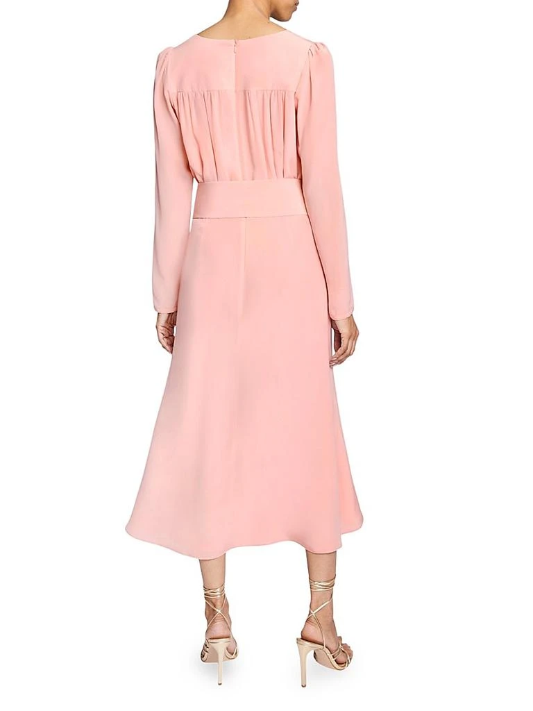 Santorelli Tie Neck A-Line Midi-Dress 5
