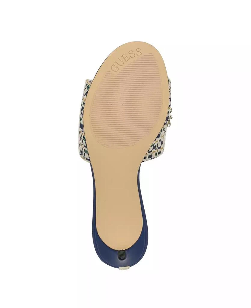 GUESS Women's Weekful Embellished Mid Heel Sandals 5