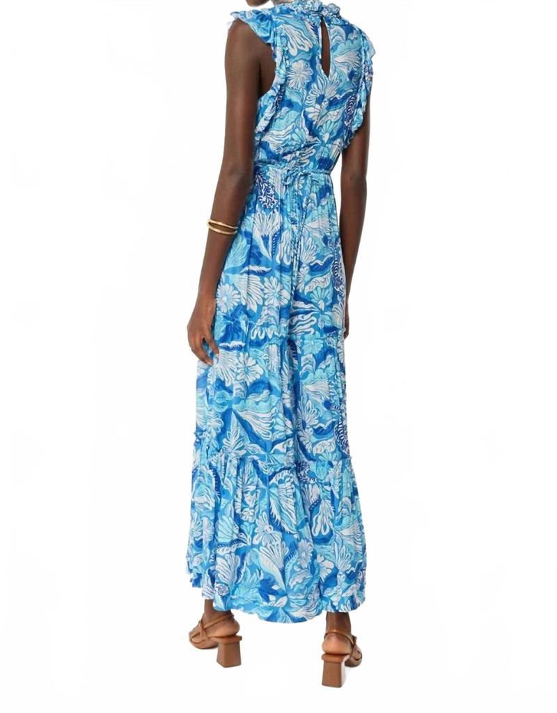 Poupette St Barth Women's Long Jumpsuit In Blue Tiger Lily