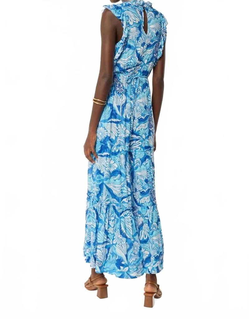 Poupette St Barth Women's Long Jumpsuit In Blue Tiger Lily 2
