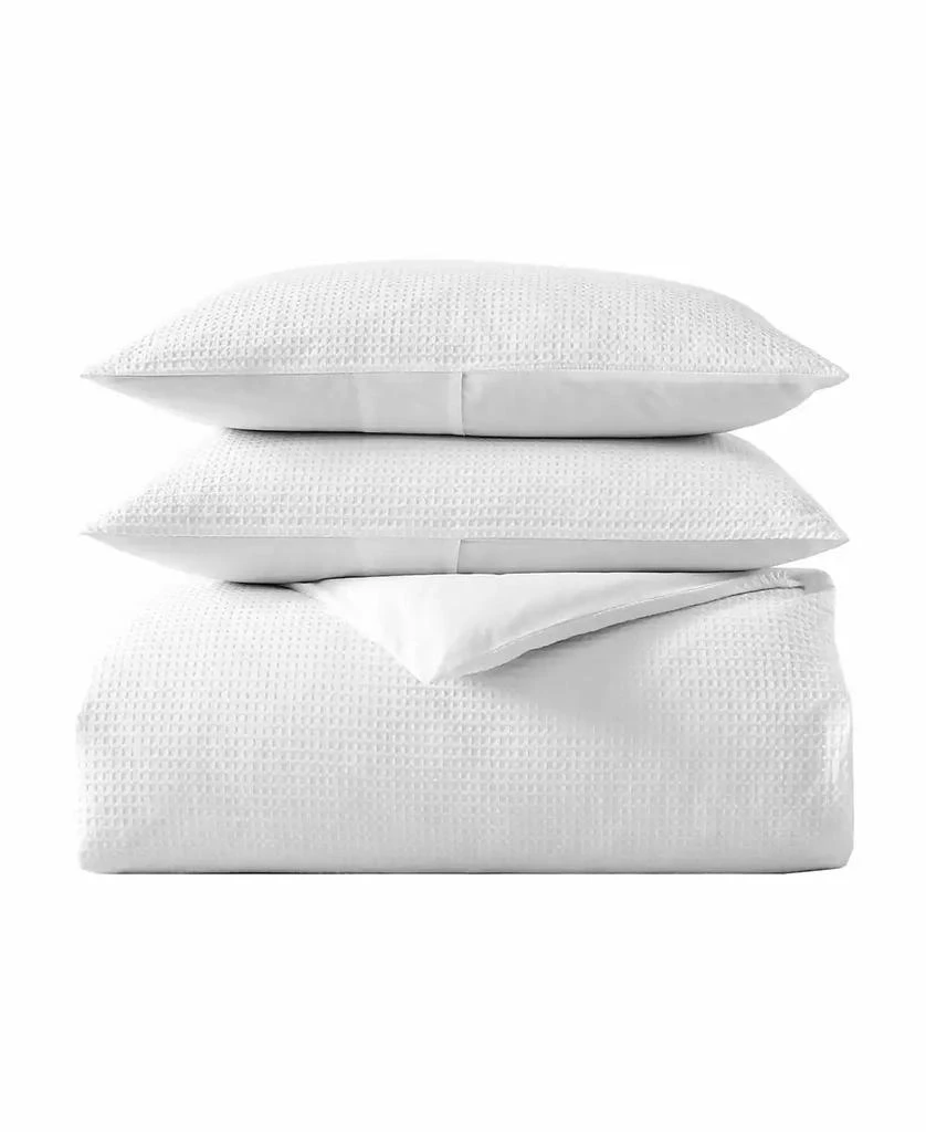 Vera Wang Waffle Pique Cotton 3 Piece Duvet Cover Set 6