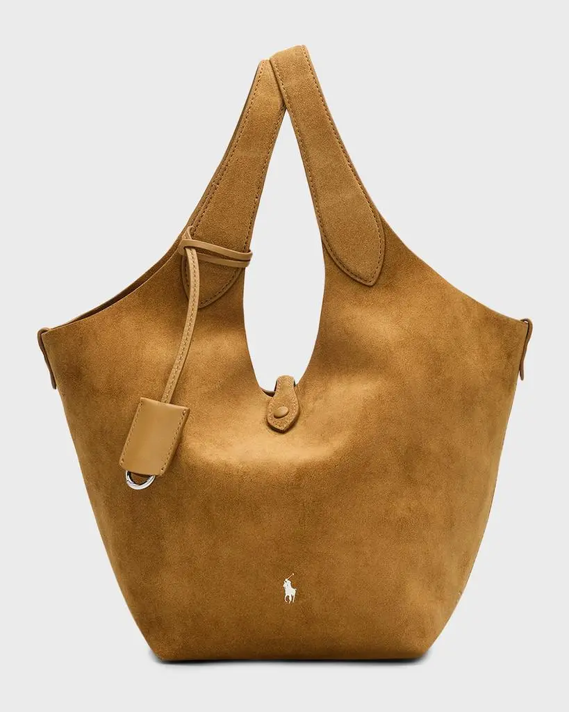 Ralph Lauren Polo Play Medium Suede Tote Bag