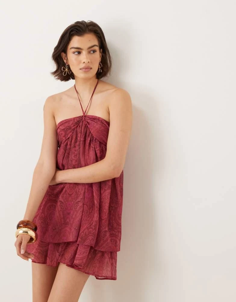 Shop ASOS DESIGN halter ruched bust mini dress in pink paisley on Sale at  BeyondStyle  Get 10% Off ASOS DESIGN halter ruched bust mini dress in pink  paisley with Limited-Time Flash