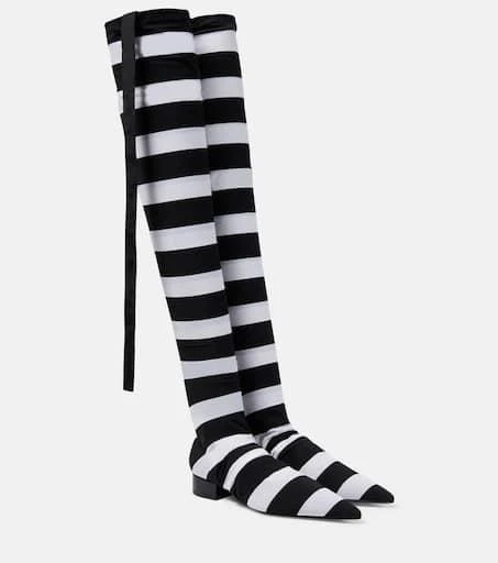 Dolce 
Gabbana Portofino striped over-the-knee boots 1