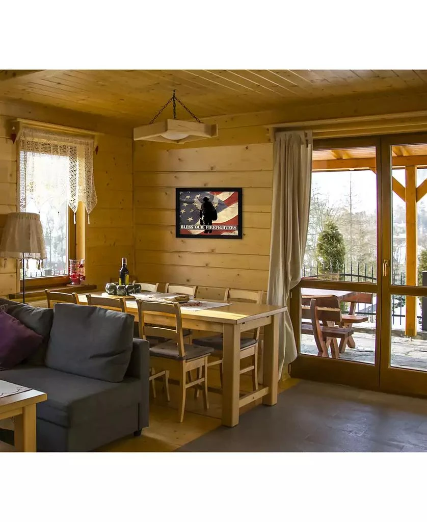 Trendy Décor 4U Bless our Firefighters By Marla Rae, Printed Wall Art, Ready to hang, Black Frame, 18" x 14" 2