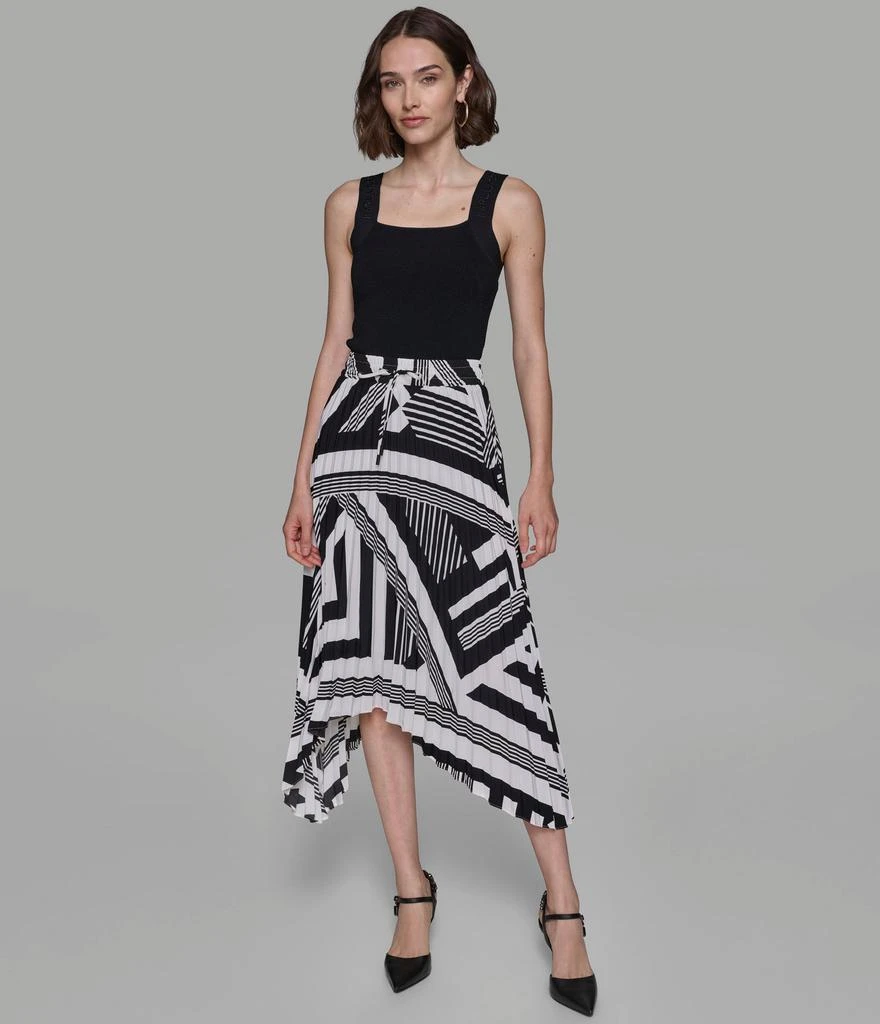 Karl Lagerfeld Paris PLEATED HIGH WAISTED MIDI SKIRT 6