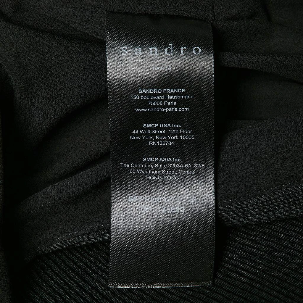 Sandro Sandro Black Crepe Pleated Odette Mini Dress XS 5