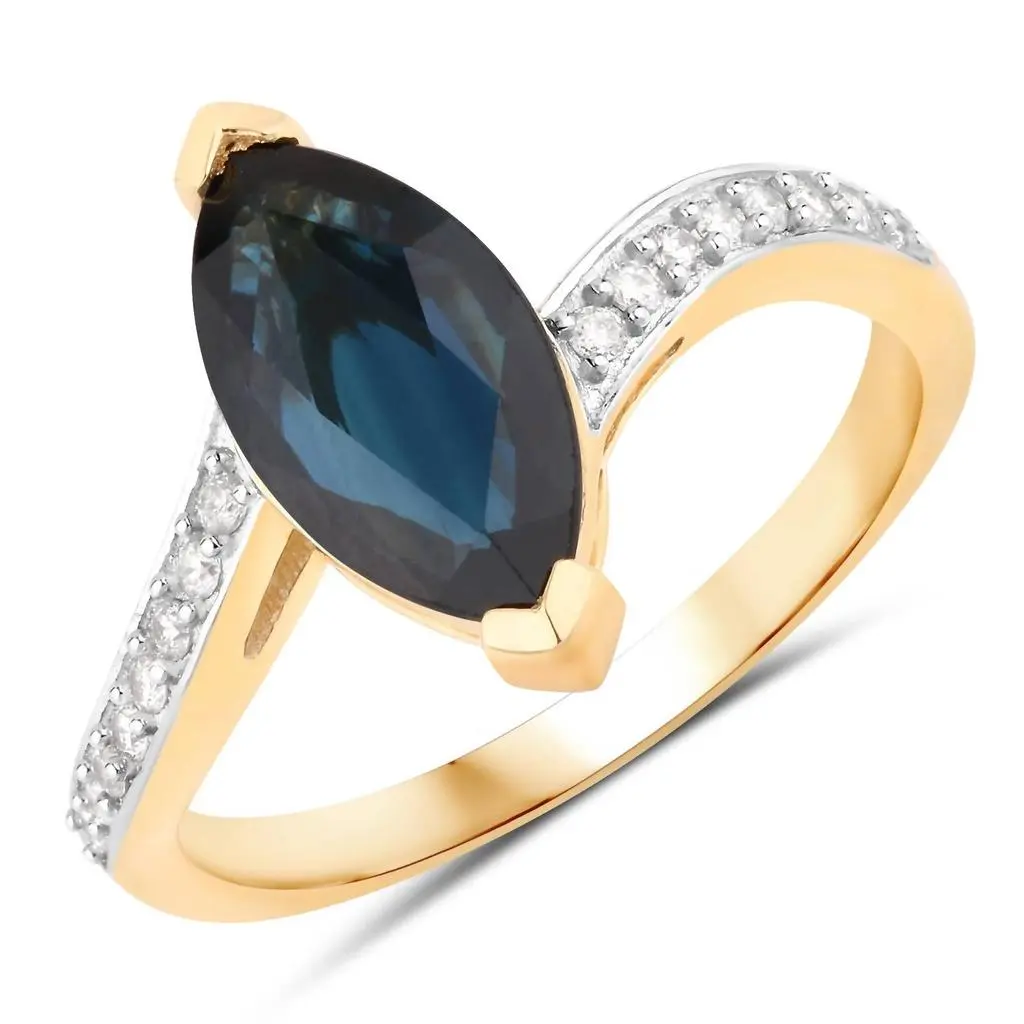 Diana M Jewels Diana M Jewels - Women's Marquise Natural Blue Sapphire Fashion Ring (2.26 Ct) - Classic Plus