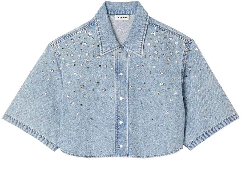 Sandro Rhinestone cropped shirt 1