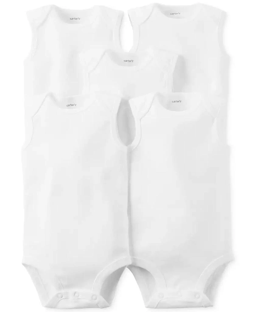Carter's Baby Boys or Baby Girls Sleeveless Bodysuits, Pack of 5 2