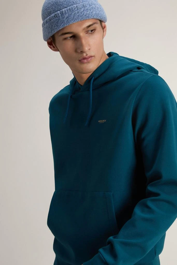 Woolrich Hooded Sweatshirt in Cotton-Blend Interlock - Men - Blue 4