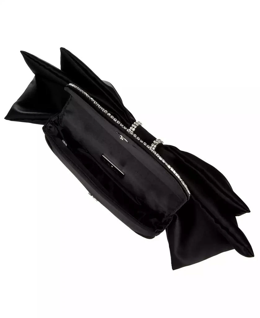 Nina Women's Crystal Trim Satin Bow Clutch Bag 4