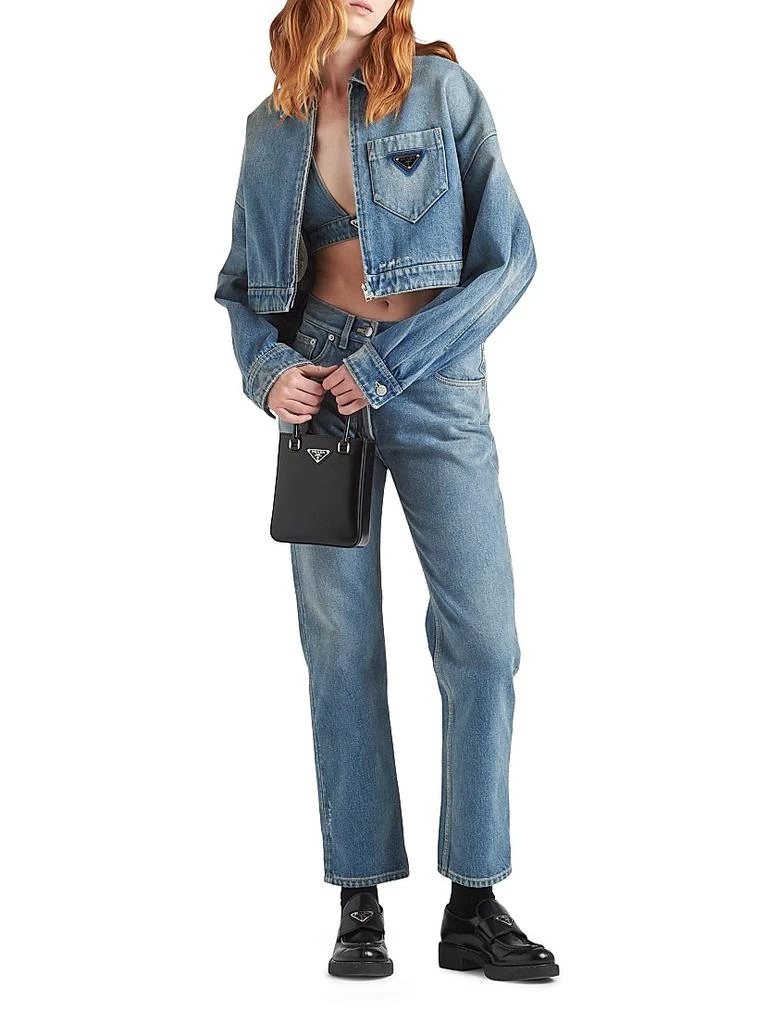 Prada Cropped Organic Denim Jacket 2