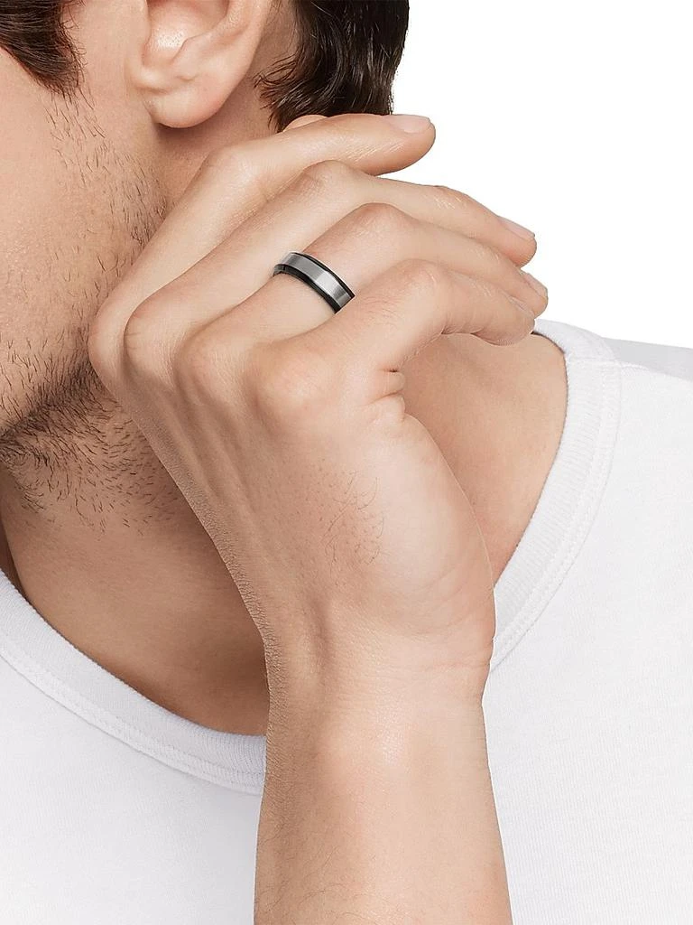 David Yurman Titanium Beveled Band Ring 7