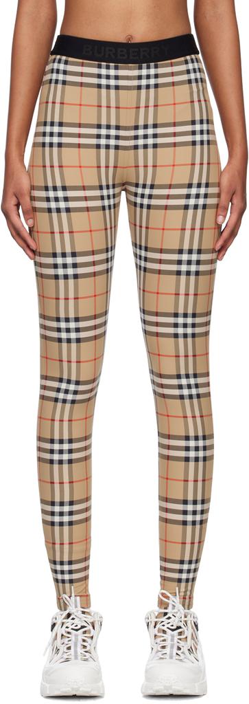 Burberry Beige Vintage Check Leggings