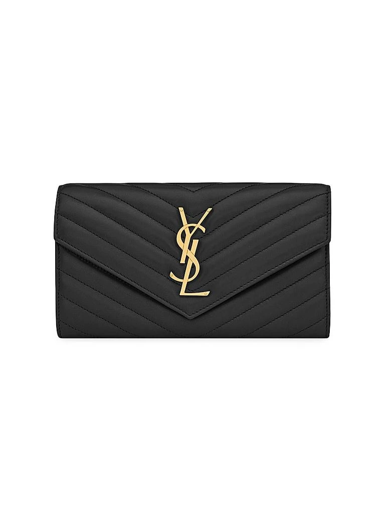 Yves Saint Laurent Cassandre Matelassé Large Flap Wallet in Lambskin 1