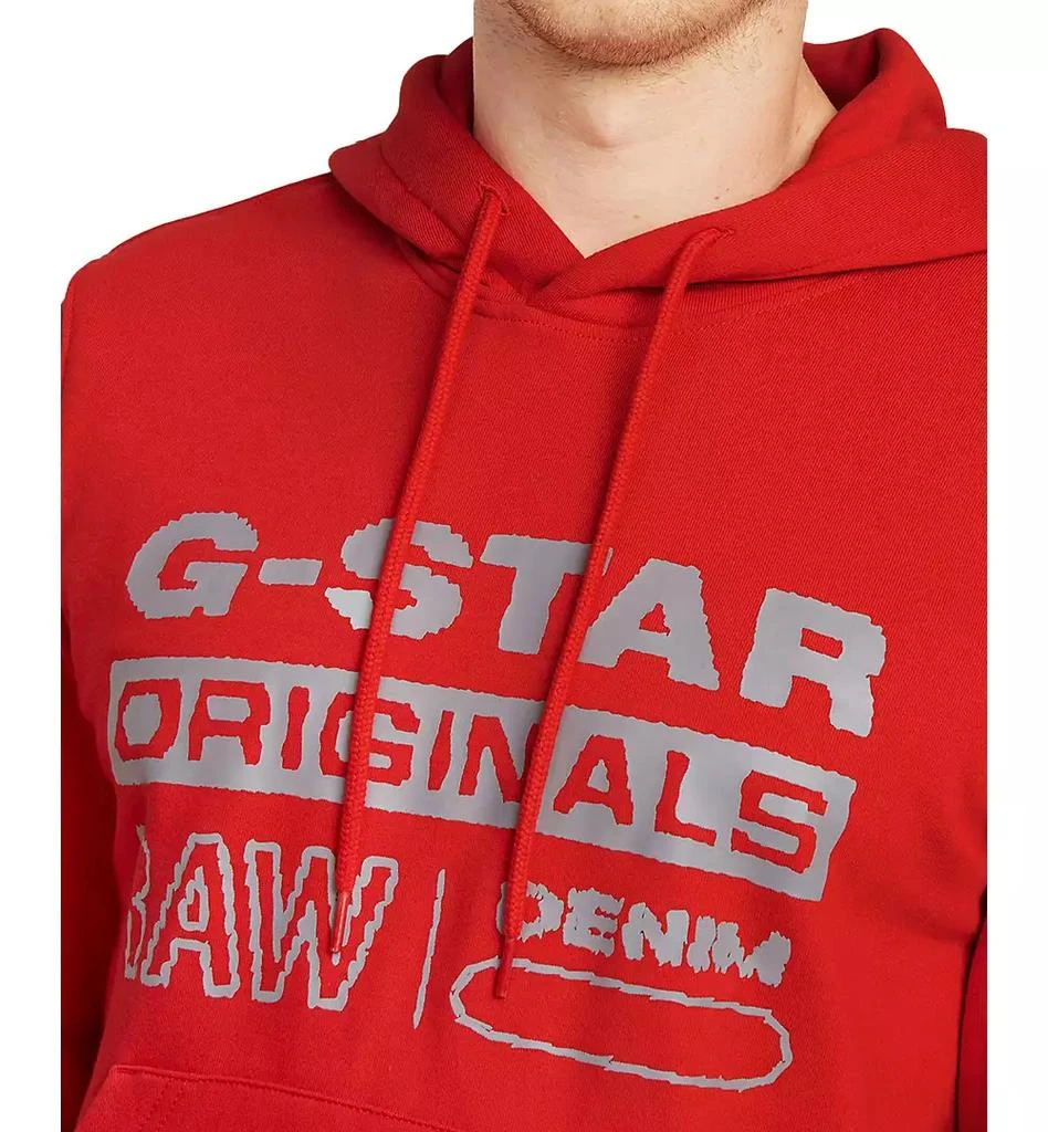 G-Star Men's Distressed Originals Regular-Fit Logo Print Fleece Hoodie 4