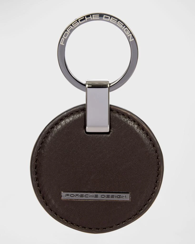 Porsche Design Men's Circle Leather Logo Keyring 2