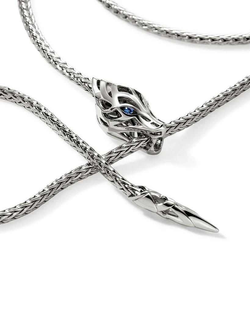 John Hardy Sterling Silver Naga Blue Sapphire Dragon Lariat Necklace, 23" 4