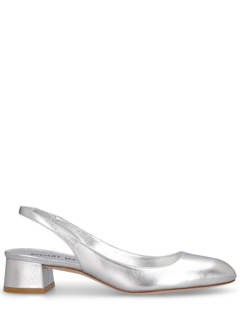 STUART WEITZMAN 35mm Vivienne Metallic Leather Heels