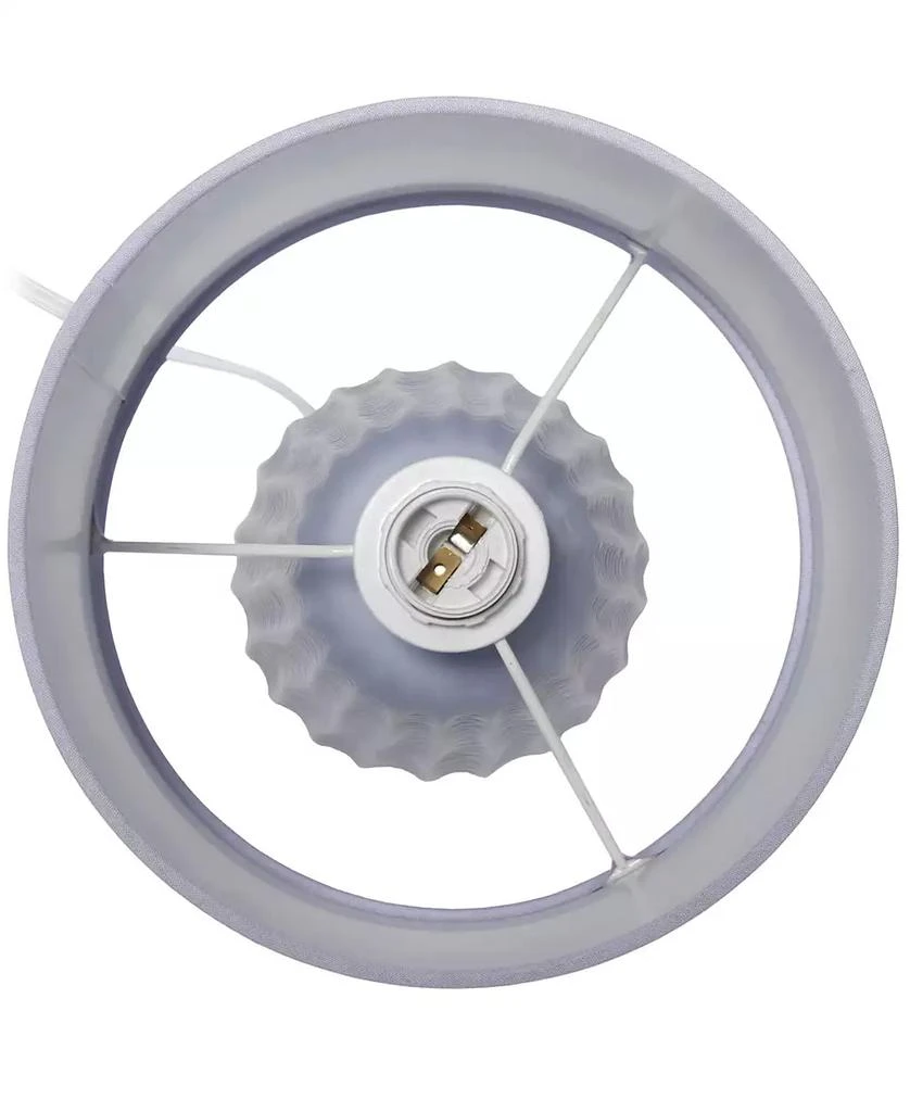 Simple Designs 11.02" Traditional Mini Modern Ceramic Texture Pastel Accent Bedside Table Desk Lamp with Matching Fabric Shade 40