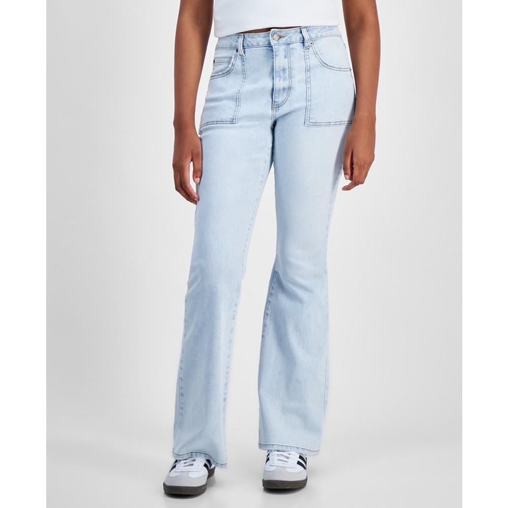 Tinseltown Juniors' Flare-Leg Utility Pocket Jeans