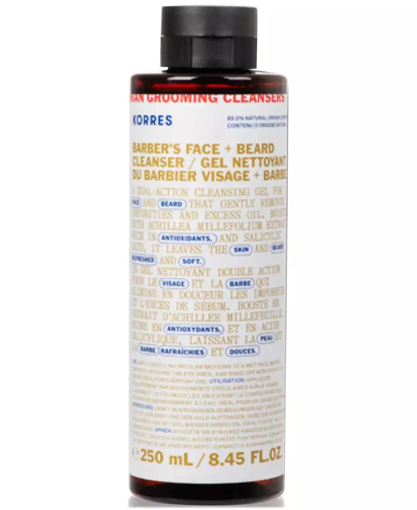 KORRES Athenian Grooming Barber's Face + Beard Cleanser, 8.45 oz. 1