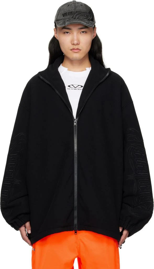 Vetements Black Metal Sleeves Fleece Jacket 1